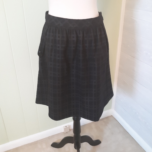 Tibi black plaid wool skirt sz 6 small *X - Picture 5 of 6